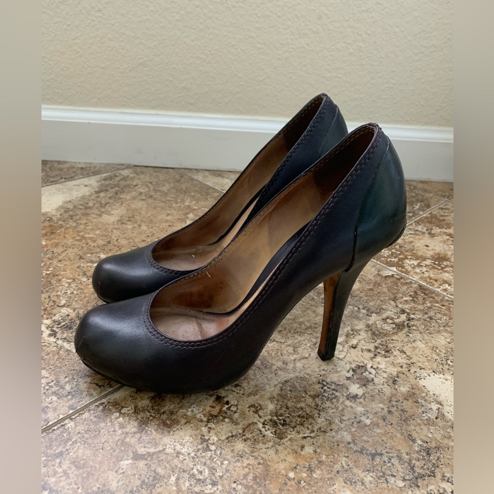 L.A.M.B.Deep Plum Leather Pumps 8.5